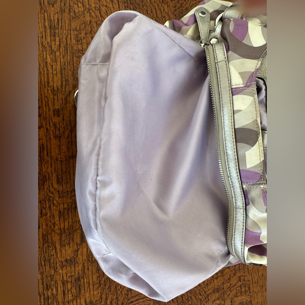 Coach Madison Maggie Hobo Bag - Purple and Gray Chainlink - EUC - Picture 12 of 14